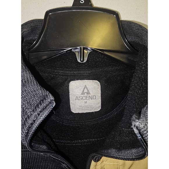 Ascend Women's Dark Gray & Tan, Full Zip Fleece, Jacket, Light Weight, Size M - Picture 3 of 8